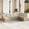 vidaXL Garten-Sofa-Set mit Kissen 8 pcs Beige und Wei&szlig; Poly Rattan