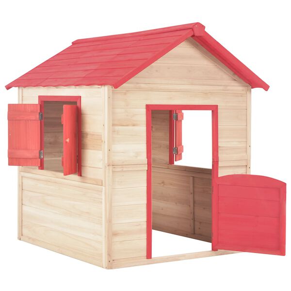 vidaXL Kinderspielhaus Tannenholz Rot