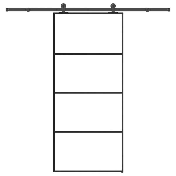 vidaXL Schiebet&uuml;r mit Beschlag 90x205 cm ESG-Glas & Aluminium