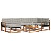vidaXL Outdoor-Sofagarnitur mit Kissen 7 pcs Nat&uuml;rlich und Hellgrau