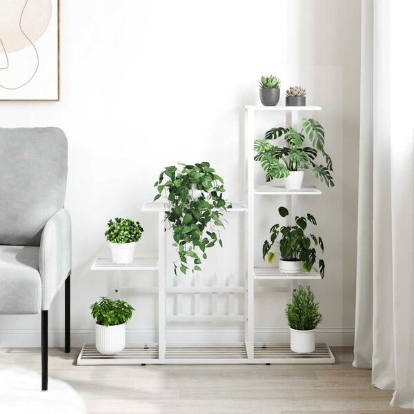 vidaXL Blumenst&auml;nder 94,5x25x88 cm Wei&szlig; Metall