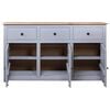 vidaXL Sideboard Grau 135x40x80 cm Kiefernholz Panama