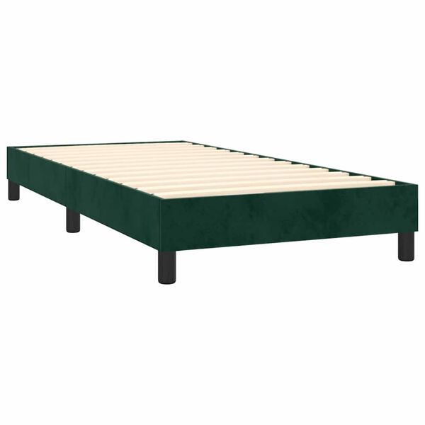 vidaXL Boxspringbett mit Matratze Dunkelgr&uuml;n 80x200 cm Samt