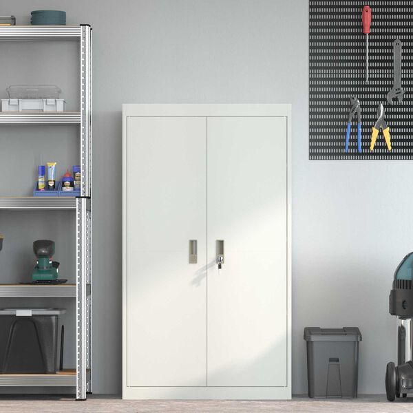 vidaXL Aufbewahrungsschrank 2 pcs Wei&szlig; 80 x 40 x 140 cm Stahl