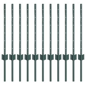 vidaXL Eingebetteter Zaunpfosten 11 Stk. Gr&uuml;n 100 cm