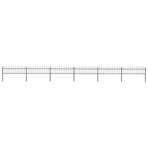 vidaXL Gartenzaun mit Speerspitze Stahl 1005 x 60 cm Schwarz