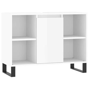 vidaXL Badschrank Hochglanz-Wei&szlig; 80x33x60 cm Holzwerkstoff