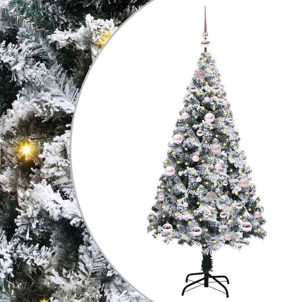 vidaXL K&uuml;nstlicher Weihnachtsbaum mit 150 LEDs mit St&auml;nder Wei&szlig; 150 cm