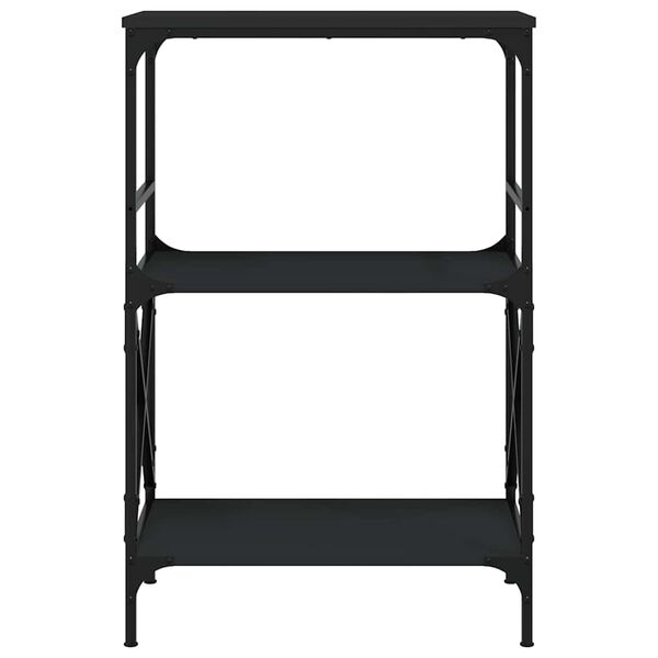 vidaXL Bücherregal 3 Böden Schwarz 59x35x90,5 cm Holzwerkstoff