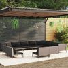 vidaXL 12-tlg. Garten-Lounge-Set mit Kissen Poly Rattan Dunkelgrau