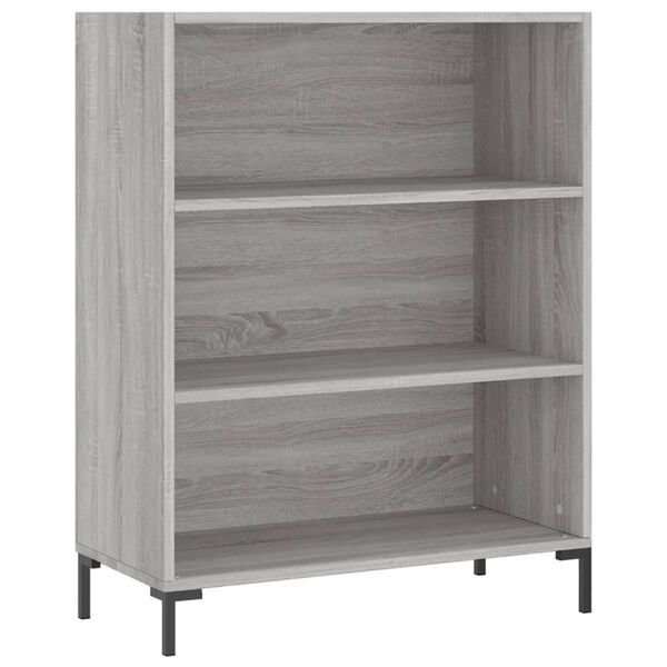 vidaXL Bücherregal Grau Sonoma 69,5x32,5x90 cm Holzwerkstoff