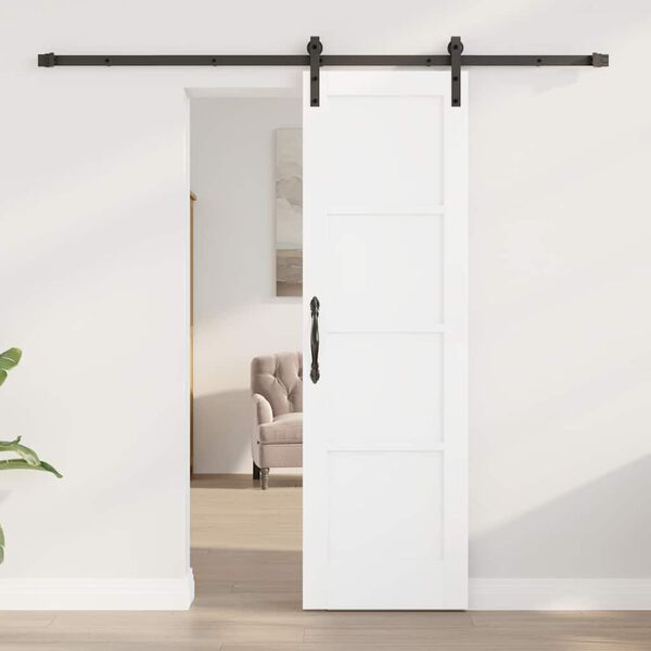 vidaXL Schiebet&uuml;r Wei&szlig; 61 x 198,5 cm Massives Kiefernholz