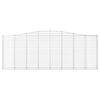 vidaXL Gabionen mit Hochbogen 2 Stk. 400x30x140/160cm Verzinktes Eisen