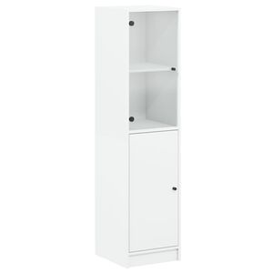 vidaXL Highboard mit Glast&uuml;r Wei&szlig; 35x37x142 cm