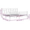 vidaXL Massivholzbett mit Kopfteil Grau 200x200 cm