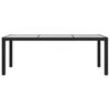 vidaXL Gartentisch Schwarz 190x90x75 cm Gehärtetes Glas Poly Rattan
