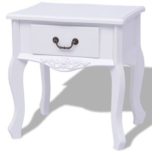 vidaXL Nachttisch Wei&szlig; MDF