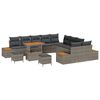 vidaXL Gartensofa-set 13 Stk. 12-Sitzanzahl Grau Poly Rattan