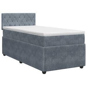 vidaXL Boxspringbett mit Matratze Dunkelgrau 80 x 200 cm Samt