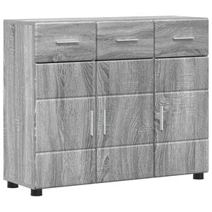 vidaXL Sideboard mit Regal FLORIN Graues Sonoma 88,5 x 30,5 x 73 cm