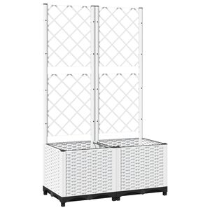 vidaXL Pflanzk&uuml;bel mit Rankgitter Wei&szlig; 80x40x136 cm PP
