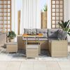 vidaXL Garten-Sofa-Set mit Kissen mit Kissen 8 pcs Beige und Hellgrau