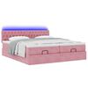 vidaXL Ottoman-Bett mit Matratzen & LEDs Rosa 160x200 cm Samt