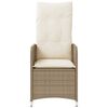 vidaXL Gartensessel mit Kissen 2 Stk. Verstellbar Beige Poly Rattan