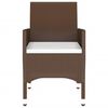 vidaXL 3-tlg. Bistro-Set Poly-Rattan und Hartglas Braun