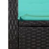 vidaXL Gartenbank Verstellbar mit Kissen Schwarz Poly Rattan