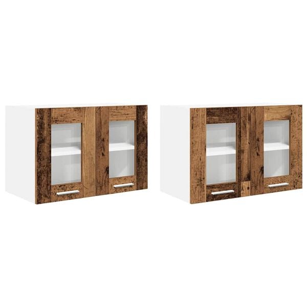 vidaXL H&auml;ngeschrank 2 pcs Altholz 60 x 31 x 40 cm Holzwerkstoff