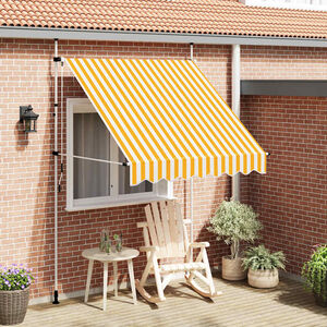 vidaXL Einziehbare Markise Handbetrieben 200 cm Orange/Wei&szlig; Gestreift