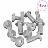 vidaXL Kopf-Sicherungsschraube 12 stk. Silber M6 x 15 mm Stahl