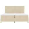 vidaXL LED Boxspringbett mit Matratze Creme 200 x 200 cm Stoff