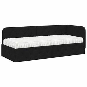 vidaXL Eckbettgestell Schwarz 80 x 200 cm Stoff