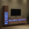 vidaXL TV-Wandm&ouml;bel mit LED 4 pcs Artisan-Eiche Holzwerkstoff