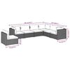 vidaXL 7-tlg. Garten-Lounge-Set mit Kissen Poly Rattan Grau