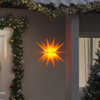 vidaXL LED-Weihnachtsstern Faltbar Gelb 43 cm
