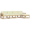 vidaXL Outdoor-Sofagarnitur 5 stk. 5-Sitzer Wei&szlig; und Creme Polyester