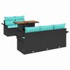 vidaXL Garten-Sofa-Set 6 stk. Schwarz Poly Rattan