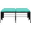 vidaXL Gartenhocker mit Kissen 4 Stk. Schwarz Poly Rattan