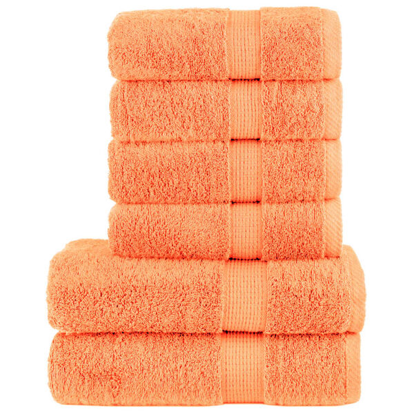 vidaXL 6 tlg. Premium-Handtuch-Set SOLUND Orange 600 g/m&sup2;