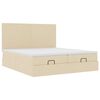 vidaXL Ottoman-Bett mit Matratzen & LEDs Creme 180x200 cm Stoff