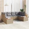 vidaXL Gartensofa-set mit Kissen 6 pcs Beige Poly-Rattan