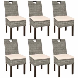 vidaXL Esszimmerst&uuml;hle 6 Stk. Kubu-Rattan Mangoholz