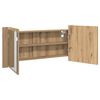 vidaXL LED Spiegel-Schrank mit Regal Artisan-Eiche 100 x 12 x 45 cm