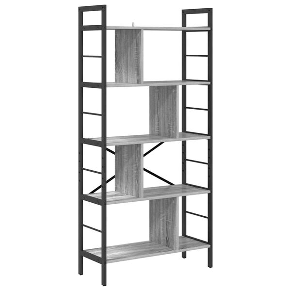 vidaXL B&uuml;cherregal Graues Sonoma 75 x 30 x 156 cm Holzwerkstoff