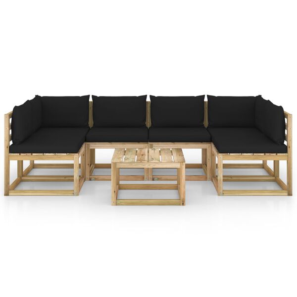 vidaXL 7-tlg. Garten-Lounge-Set mit Kissen Impr&auml;gniertes Kiefernholz