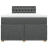 vidaXL Boxspringbett mit Matratze Dunkelgrau 120x190 cm Stoff