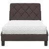 vidaXL Bett mit Matratze Dunkelbraun 90x200 cm Stoff
